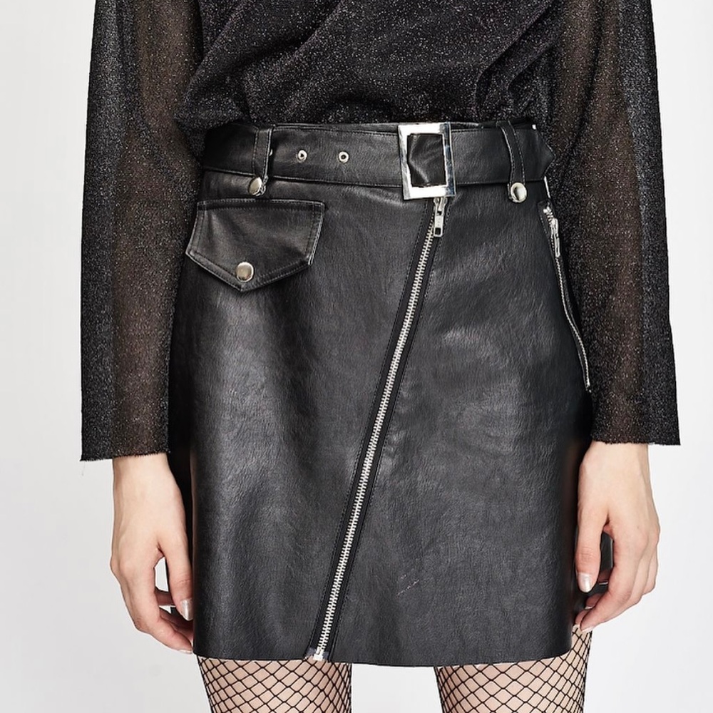 Trendy Vegan Leather Skirt
